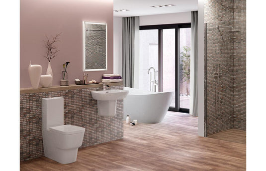 Ruby Shelby 600x400mm 1TH Basin & Semi Pedestal - RUBY1751 - Envy Bathrooms Ltd