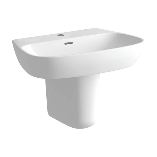 Ruby Shelby 600x400mm 1TH Basin & Semi Pedestal - RUBY1751 - Envy Bathrooms Ltd