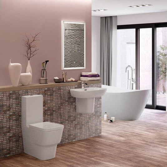 Ruby Shelby 600x400mm 1TH Basin & Semi Pedestal - RUBY1751 - Envy Bathrooms Ltd