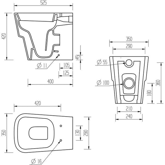 Ruby Shelby Back To Wall WC & Soft Close Seat - RUBY1848 - Envy Bathrooms Ltd