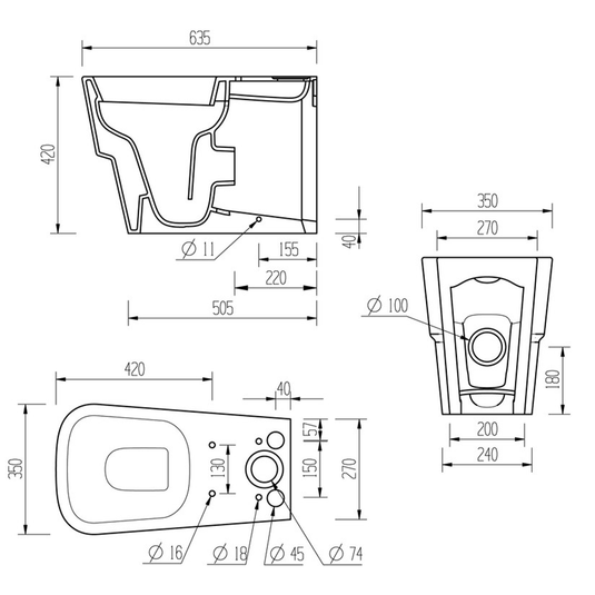 Ruby Shelby Close Coupled WC & Soft Close Seat - RUBY1847