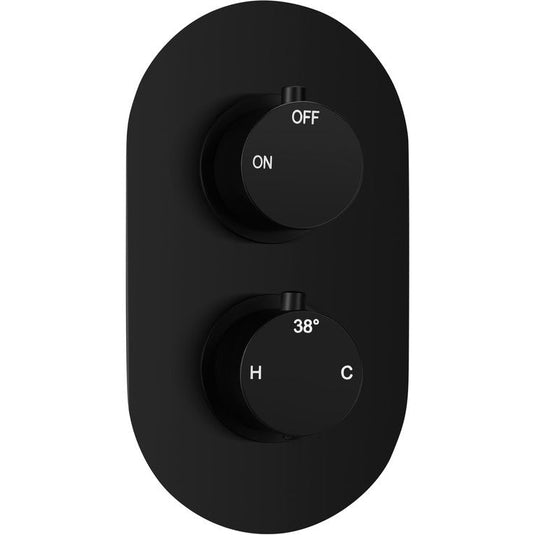 Ruby Single Outlet Twin Shower Valve - Matt Black - RUBY106795 - Envy Bathrooms Ltd