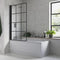 Ruby Single Straight Bath Screen 1500x800mm | Black Framed | RUBY104940