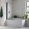 Ruby Single Straight Bath Screen 1500x800mm | Black | RUBY104939