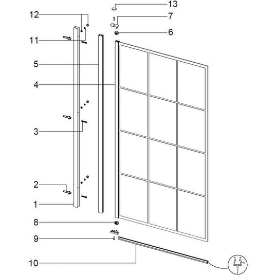 Ruby Single Straight Bath Screen - Black Framed - RUBY104940 - Envy Bathrooms Ltd