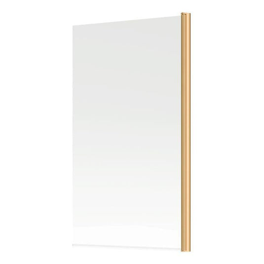 Ruby Single Straight Bath Screen - Brushed Brass - RUBY107501 - Envy Bathrooms Ltd