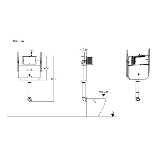 Ruby Slim Concealed Cistern - RUBY109017 - Envy Bathrooms Ltd