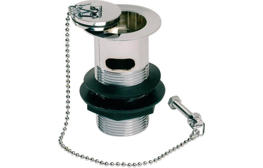 Ruby Slotted Basin Plug & Chain Waste - Chrome - RUBY105682 - Envy Bathrooms Ltd