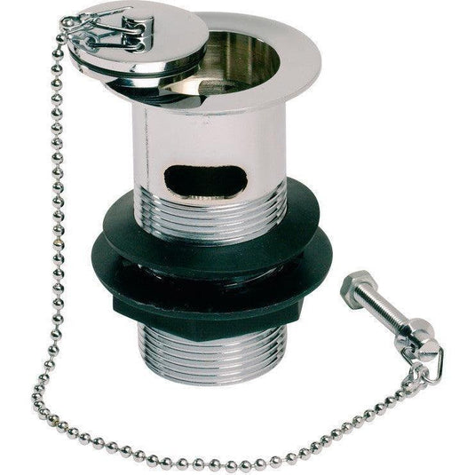 Ruby Slotted Basin Plug & Chain Waste - Chrome - RUBY105682 - Envy Bathrooms Ltd