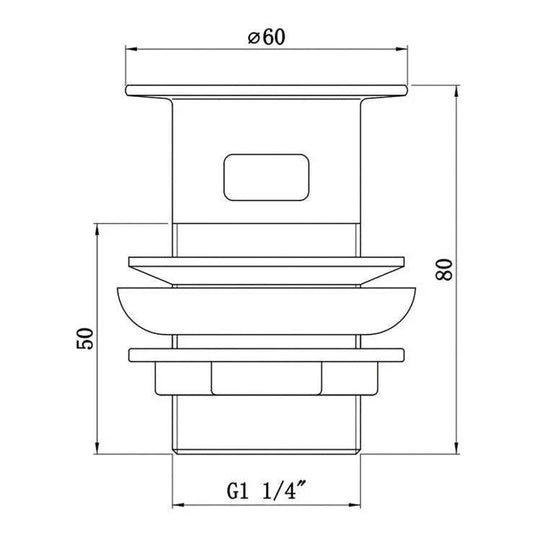Ruby Slotted Flip Plug Basin Waste - Chrome - RUBY105720 - Envy Bathrooms Ltd