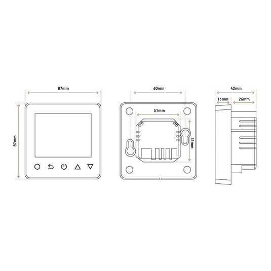 Ruby Smart WiFi Thermostat - White - RUBY108846 - Envy Bathrooms Ltd