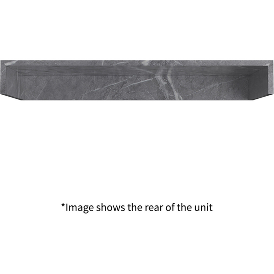 Ruby Smokey 600mm Wall Hung Grey Marble Basin Shelf & Brushed Bronze Bottle Trap - RUBY108908