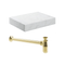 Ruby Smokey 600mm Wall Hung White Marble Basin Shelf & Brushed Brass Bottle Trap | RUBY106959