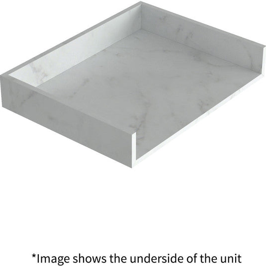 Ruby Smokey 600mm Wall Hung White Marble Basin Shelf & Brushed Brass Bottle Trap - RUBY106959 - Envy Bathrooms Ltd