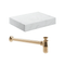 Ruby Smokey 600mm Wall Hung White Marble Basin Shelf & Brushed Bronze Bottle Trap | RUBY108910