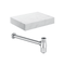 Ruby Smokey 600mm Wall Hung White Marble Basin Shelf & Chrome Bottle Trap | RUBY106957