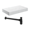 Ruby Smokey 800mm Wall Hung White Marble Basin Shelf & Black Bottle Trap | RUBY106962