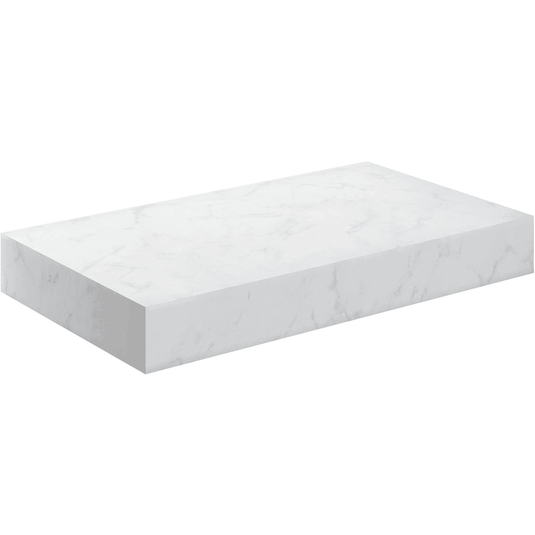 Ruby Smokey 800mm Wall Hung White Marble Basin Shelf & Black Bottle Trap - RUBY106962 - Envy Bathrooms Ltd