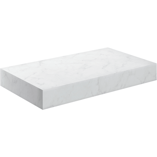 Ruby Smokey 800mm Wall Hung White Marble Basin Shelf & Brushed Brass Bottle Trap - RUBY106963 - Envy Bathrooms Ltd