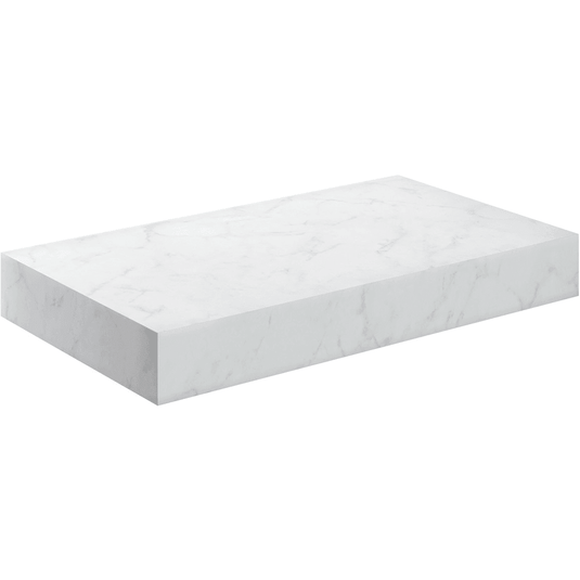 Ruby Smokey 800mm Wall Hung White Marble Basin Shelf & Brushed Bronze Bottle Trap - RUBY108911 - Envy Bathrooms Ltd
