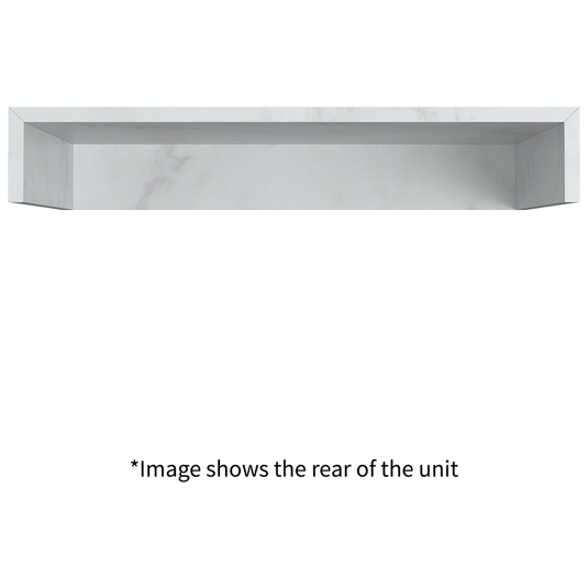 Ruby Smokey 600mm Wall Hung White Marble Basin Shelf & Brushed Bronze Bottle Trap - RUBY108910