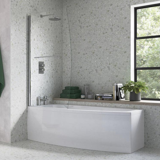 Ruby Space Saver Bath Screen - Chrome - RUBY3772 - Envy Bathrooms Ltd