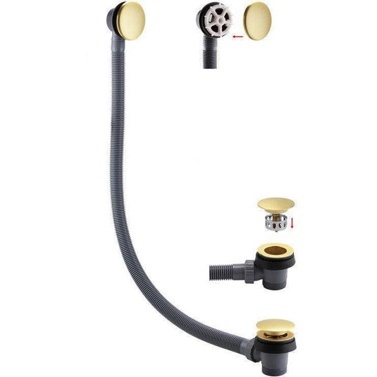 Ruby Sprung Bath Waste & Overflow - Brushed Brass - RUBY105815 - Envy Bathrooms Ltd