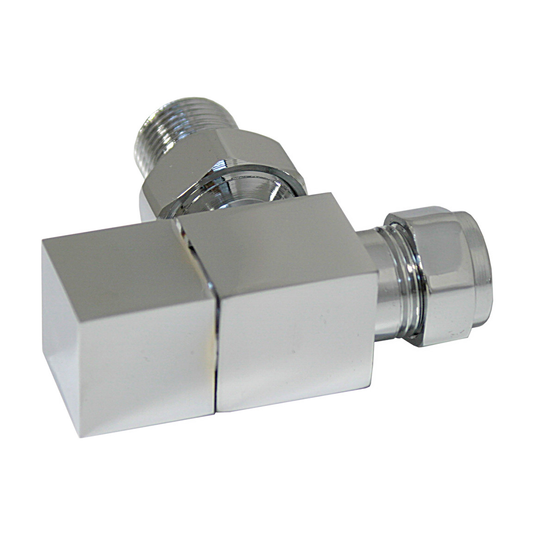 Ruby Square Chrome Radiator Valves - Angled - RUBY103019