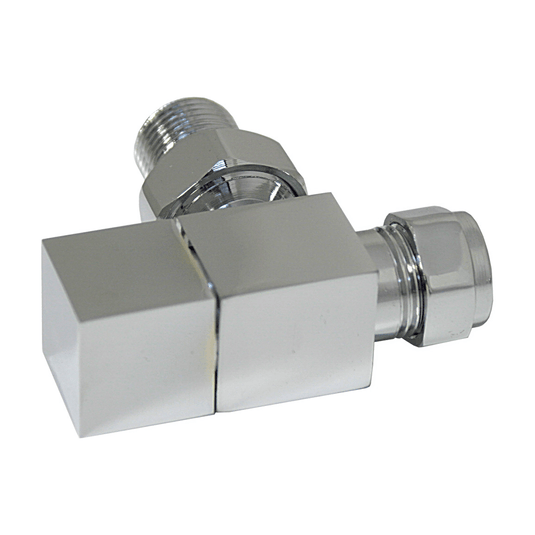 Ruby Square Chrome Radiator Valves - Angled - RUBY103019 - Envy Bathrooms Ltd