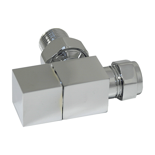 Ruby Square Chrome Radiator Valves - Angled - RUBY103019 - Envy Bathrooms Ltd