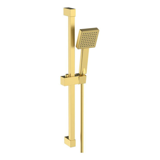 Ruby Square Slider Rail Kit & Single Mode Handset - Brushed Brass - RUBY108594 - Envy Bathrooms Ltd