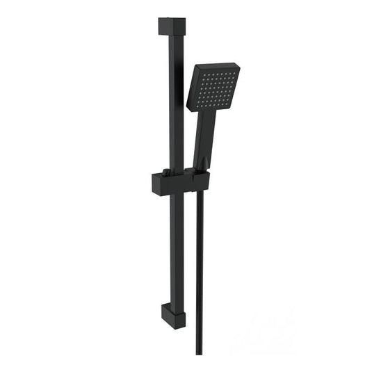 Ruby Square Slider Rail Kit & Single Mode Handset - Matt Black - RUBY108593 - Envy Bathrooms Ltd