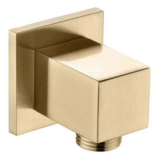 Ruby Square Wall Outlet Elbow - Brushed Brass - RUBY108600 - Envy Bathrooms Ltd