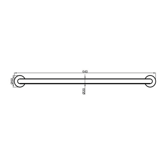 Ruby Straight 64cm Grab Rail - Chrome - RUBY101704 - Envy Bathrooms Ltd