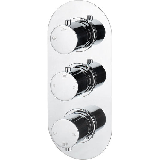 Ruby Teddy Thermostatic Three Outlet Triple Shower Valve - Chrome - RUBY105843 - Envy Bathrooms Ltd