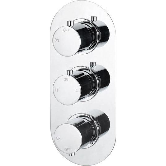 Ruby Teddy Thermostatic Two Outlet Triple Shower Valve - Chrome - RUBY105842 - Envy Bathrooms Ltd