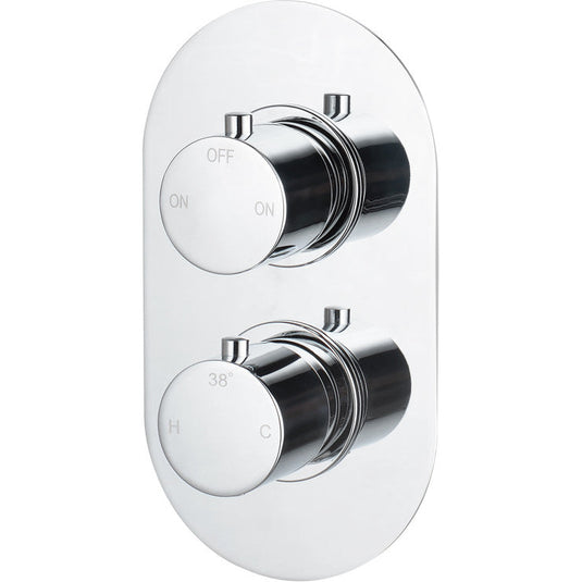 Ruby Teddy Thermostatic Two Outlet Twin Shower Valve - Chrome - RUBY105837 - Envy Bathrooms Ltd