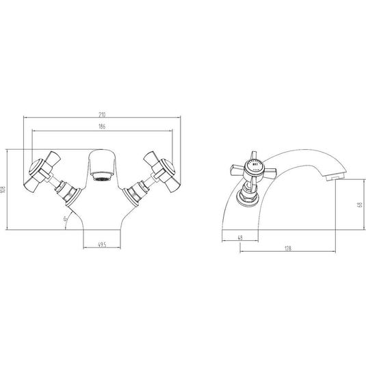 Ruby Thor Basin Mixer & Pop Up Waste - Brushed Brass - RUBY106803 - Envy Bathrooms Ltd