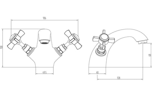 Ruby Thor Basin Mixer & Pop Up Waste - Chrome - RUBY105779 - Envy Bathrooms Ltd