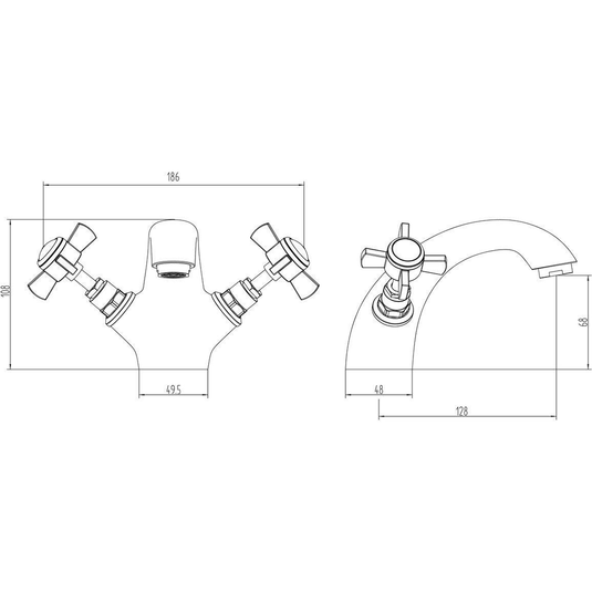 Ruby Thor Basin Mixer & Pop Up Waste - Chrome - RUBY105779 - Envy Bathrooms Ltd
