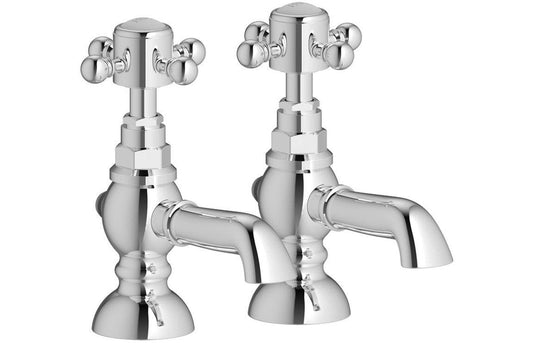 Ruby Thor Basin Pillar Taps - Chrome - RUBY105776 - Envy Bathrooms Ltd