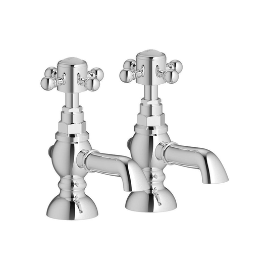 Ruby Thor Basin Pillar Taps - Chrome - RUBY105776