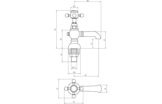 Ruby Thor Basin Pillar Taps - Chrome - RUBY105776 - Envy Bathrooms Ltd