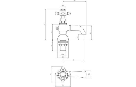 Ruby Thor Bath Pillar Taps - Chrome - RUBY105598 - Envy Bathrooms Ltd