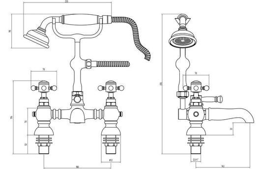 Ruby Thor Bath/Shower Mixer & Shower Kit - Chrome - RUBY105778 - Envy Bathrooms Ltd