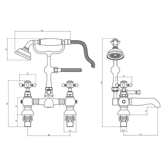 Ruby Thor Bath/Shower Mixer & Shower Kit - Chrome - RUBY105778 - Envy Bathrooms Ltd