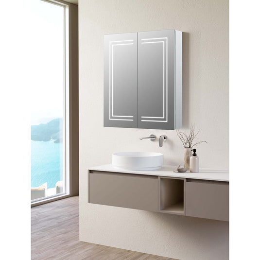 Ruby Toby 600mm 2 Door Front-Lit LED Mirror Cabinet - RUBY106300 - Envy Bathrooms Ltd