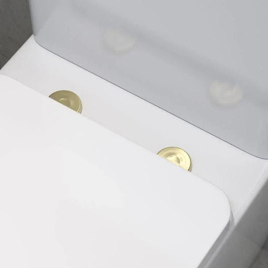 Ruby Toilet Seat Cover Caps - Brushed Brass - RUBY106333 - Envy Bathrooms Ltd