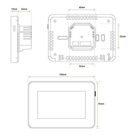 Ruby Touchscreen Thermostat - Arctic White - RUBY108847 - Envy Bathrooms Ltd