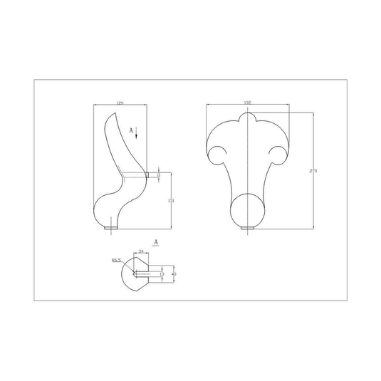 Ruby Traditional Bath Feet Only (White Claw Foot) - Pack of 4 - RUBY108533 - Envy Bathrooms Ltd